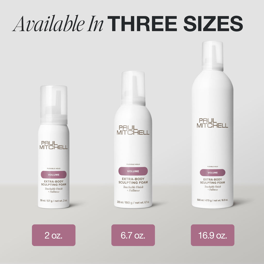 Paul Mitchell Extra-Body Sculpting Foam, Adds Fullness, Touchable Finish, For Fine Hair