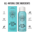 BASE LABORATORIES Piercing Aftercare Spray 4 oz, Saline Spray for Piercings | Ear Piercing Cleaner, Nose Piercing Spray, Saline Solution, Keloid Bump, Navel Care, Wound Wash, Belly Button Soak