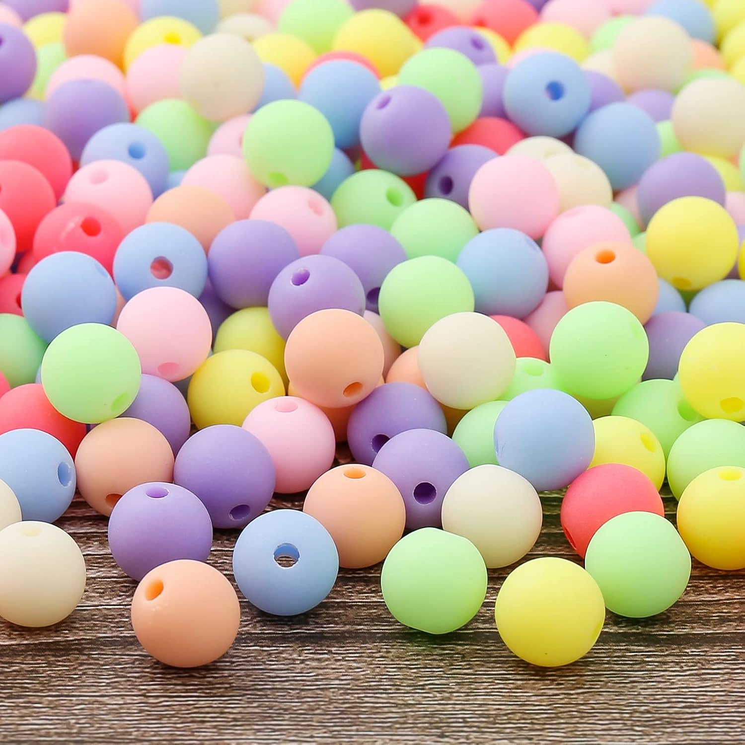 Buy now ToBeIT Color Beads Acrylic Round Beads Pastel Round Bead for DIY Necklace, Bracelet, Earring Jewelry Making (8mm-770pcs) 10mm-400pcs at indiglob india