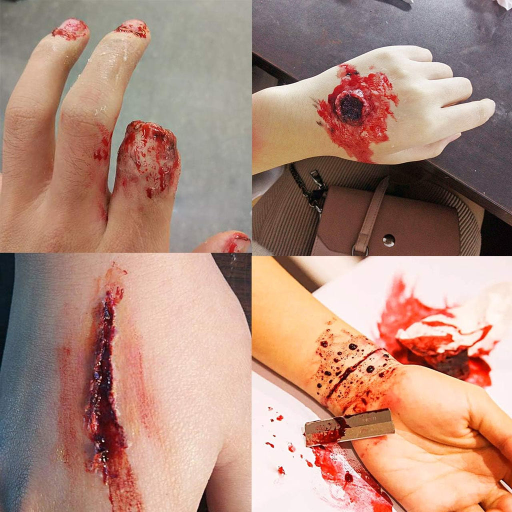 Buy now MEICOLY 3pcs SFX Special Effects Makeup Kit - Fake Nose Putty, Scar Wax, Fake Blood Scab Gel, Dark at indiglob india
