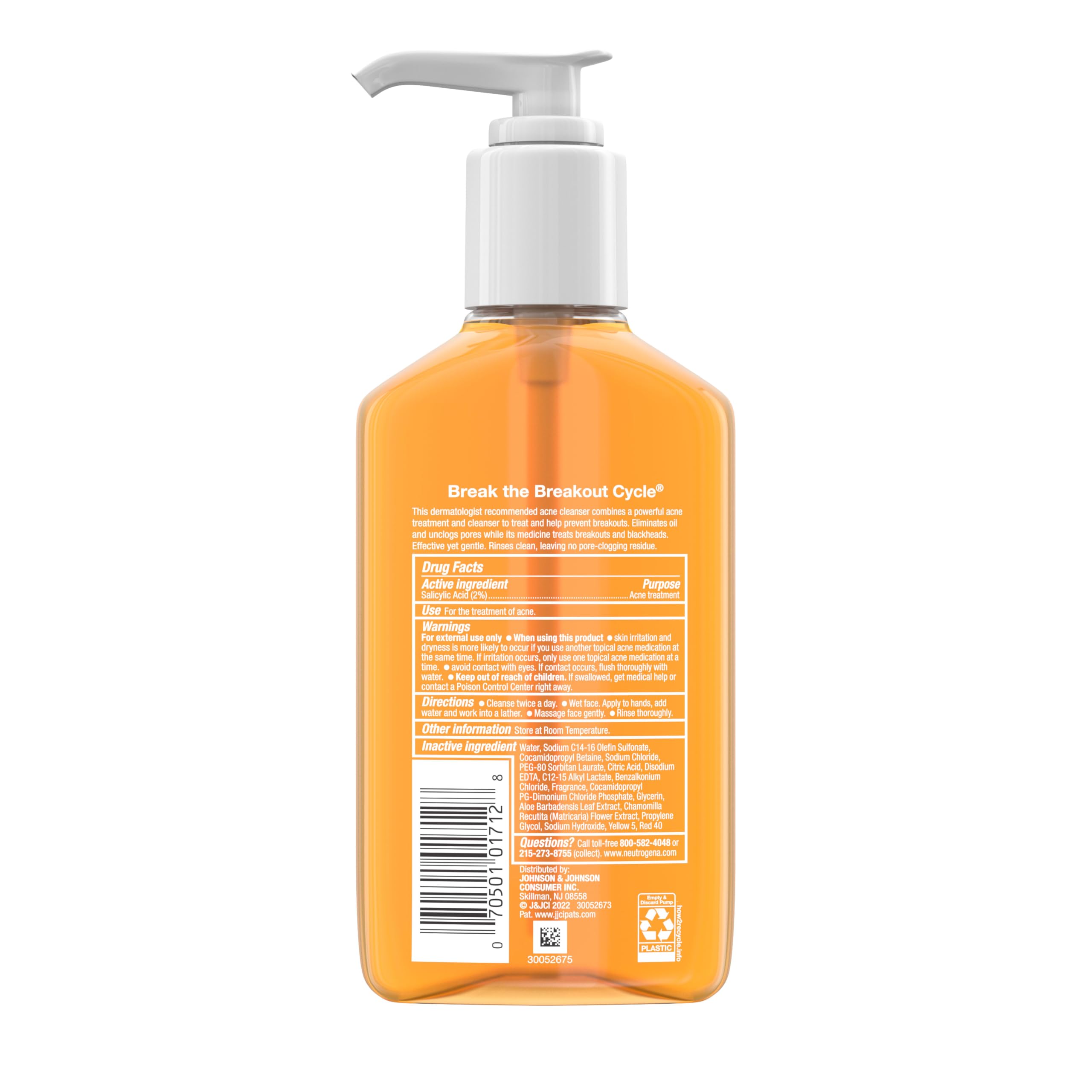 Buy now Neutrogena Oil-Free Acne Wash, Acne Fighting Facial Cleanser with Salicylic Acid Medicine, Acne Treatment for Face, Non-Comedogenic, Residue-Free, 9.1 fl oz Pump Bottles, 3 Pack at indiglob india