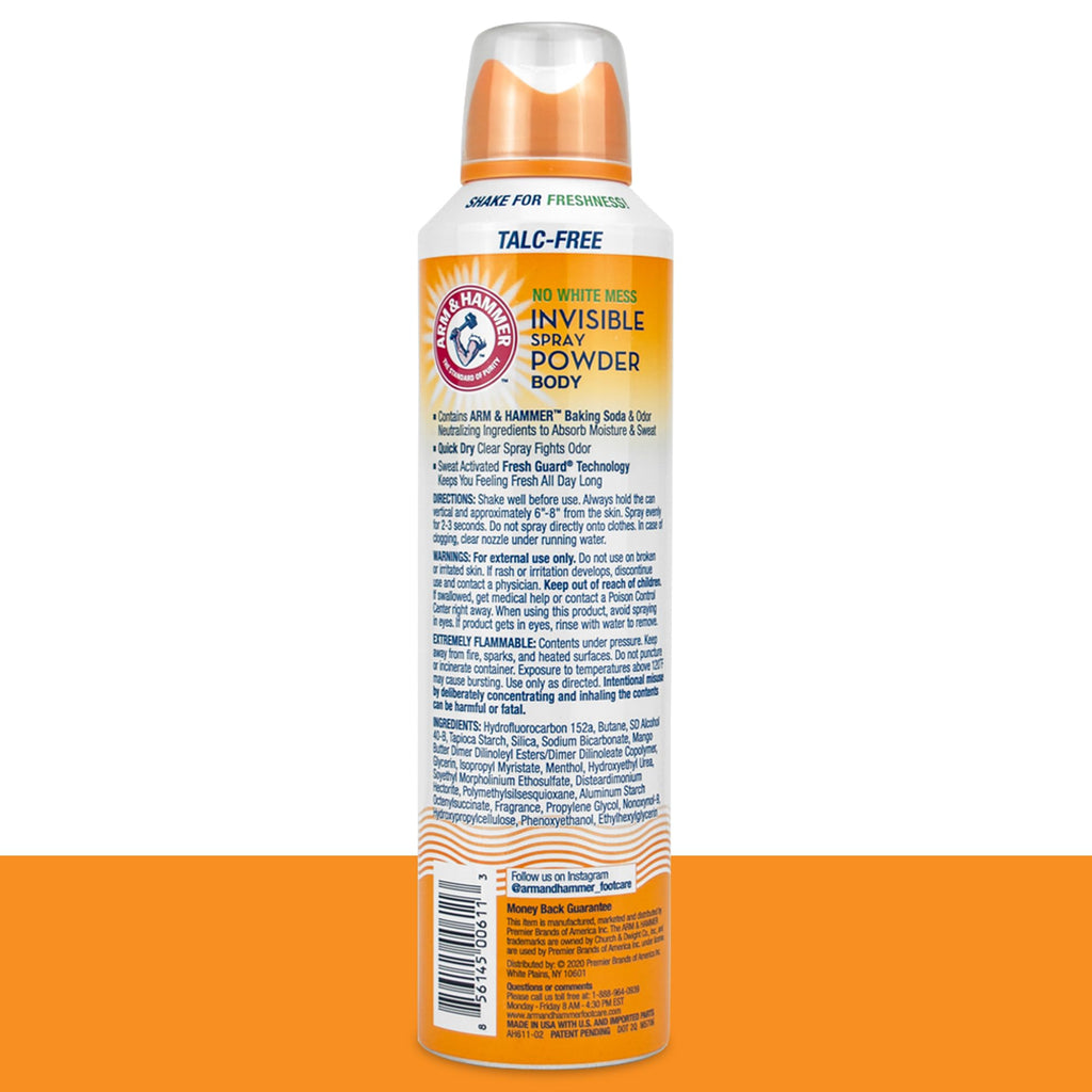 Buy now Arm & Hammer Invisible Body Powder Spray, Clear Talc-Free Body Odor & Sweat Control For Men & Women, Spray Body Powder For Women And Men, Arm And Hammer Body Spray Powder, 7 Oz (3 Pack) at indiglob india