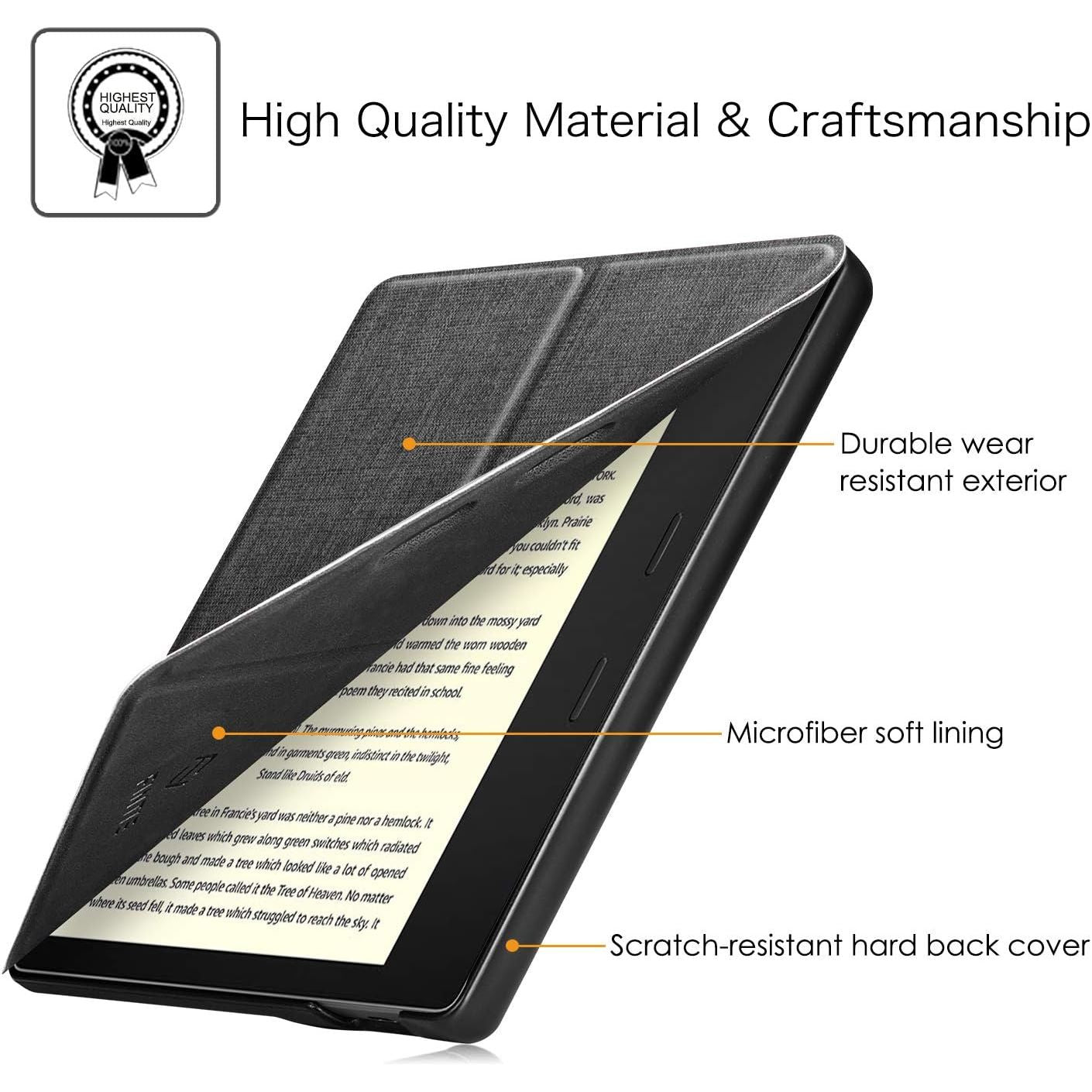 Buy now Fintie Origami Case for 7" Kindle Oasis (10th/9th Generation, 2019/2017 Release) - Slim Fit Stand Cover Support Hands Free Reading with Auto Wake Sleep, Denim Charcoal at indiglob india