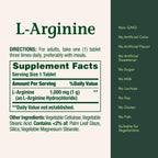 Nature's Bounty L-Arginine 1000mg, Non-GMO, Gluten Free, 50 Tablets