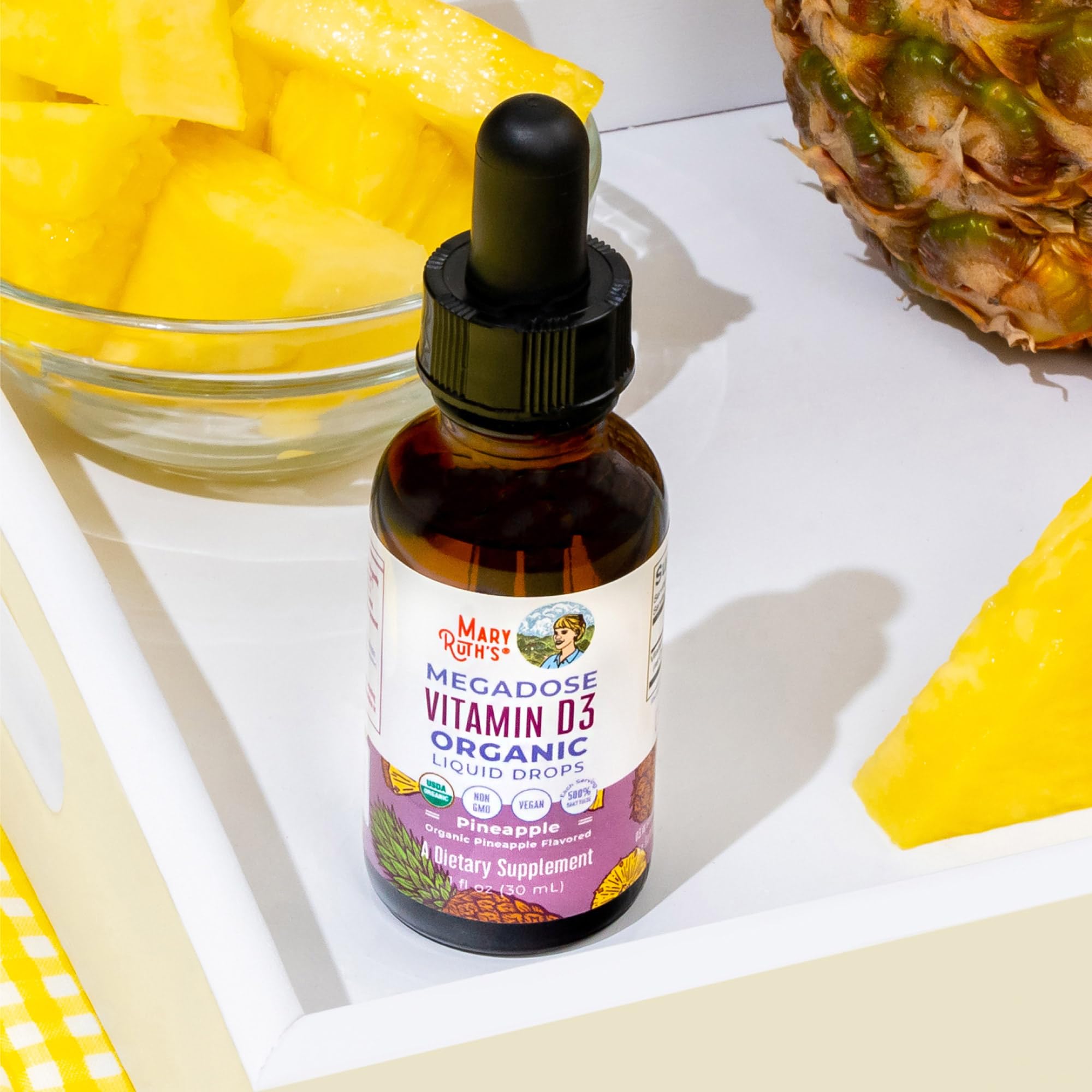 MARYRUTH'S Megadose Vitamin D3 Drops, Vitamin D 4000 IU, Vegan, 30 Servings | USDA Organic, Immune Support & Bone Health, Vegan, Gluten Free, Non-GMO