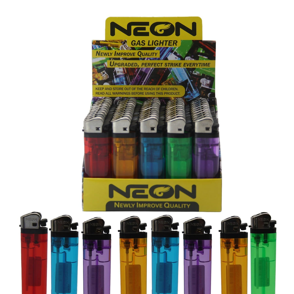 Lot Classic Disposable Lighter Soft Flame Kitchen Lighter - Newly Improve Quality Upgraded, Perfect Strike Every Time - Lighters in Assorted Colors, Pocket Style - Pack of 50