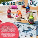 Buy now DIY Fabric Paints, Set of 12 Colors, (1oz bottles) Ultra Bright 3D Fabric Paint, Non-Toxic Water-Based and Permanent - Great Craft, Gift, Project, Summer Camp Activity - Decorate on Any Surface! at indiglob india