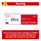Canon Genuine 075 Cyan High Capacity Toner Cartridge Compatible with MF660 Series and LBP640 Series Laser Printers