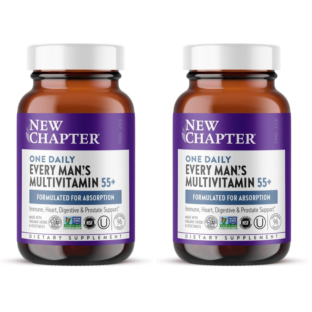New Chapter Every Man's One Daily 55+ Multivitamin, 72 Tablets | Eyesight, Immune System and Cellular Energy Support with Astaxanthin and Saw Palmetto, Gluten Free and Vegetarian