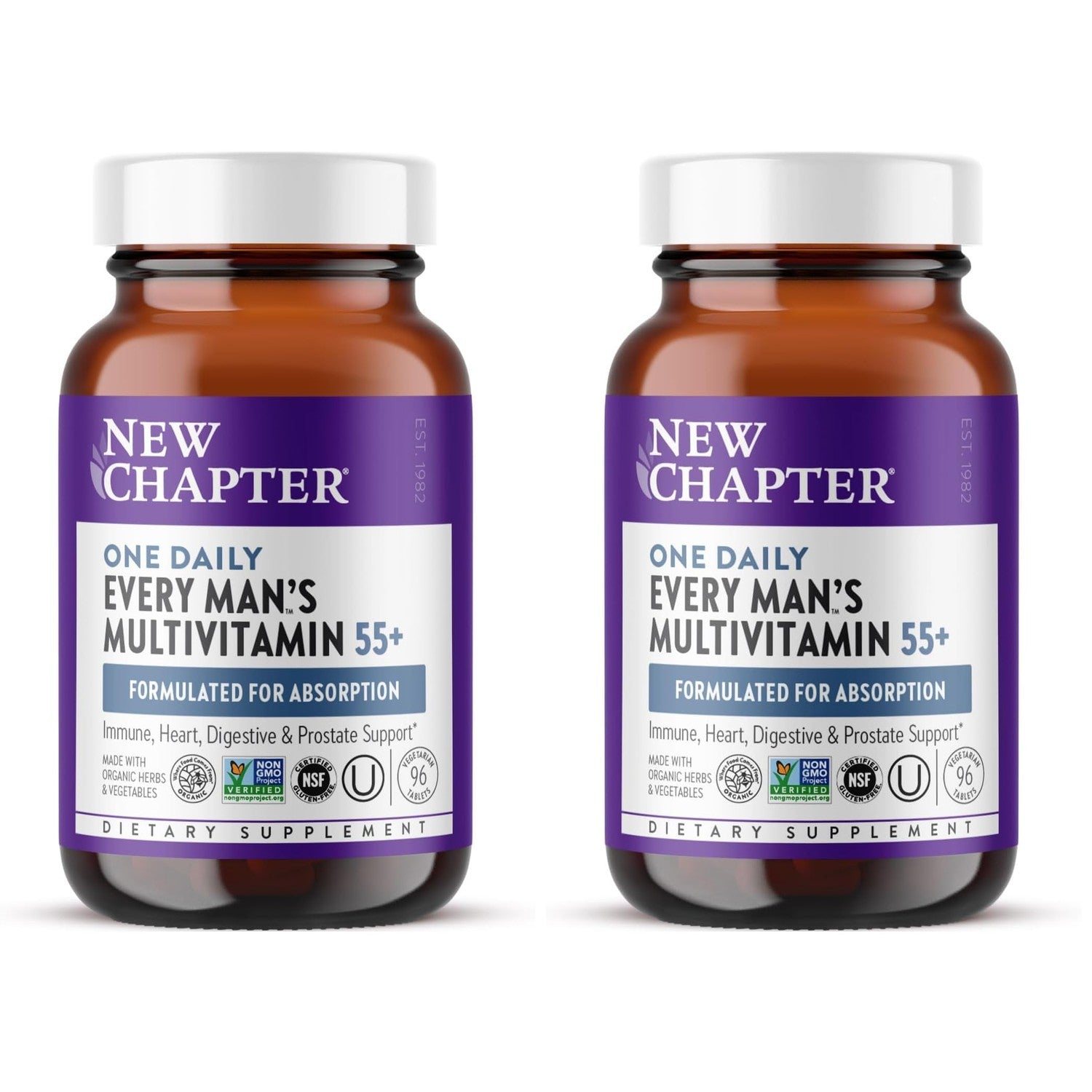 New Chapter Every Man's One Daily 55+ Multivitamin, 72 Tablets | Eyesight, Immune System and Cellular Energy Support with Astaxanthin and Saw Palmetto, Gluten Free and Vegetarian