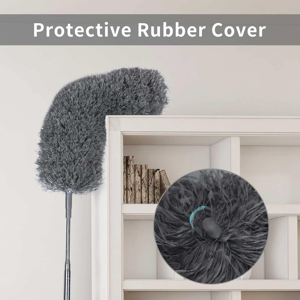 Buy now BOOMJOY Microfiber Feather Duster with 100 Inches Extendable Pole, 2 Pack Dusters for Cleaning Ceiling, Fan, Furniture at indiglob india