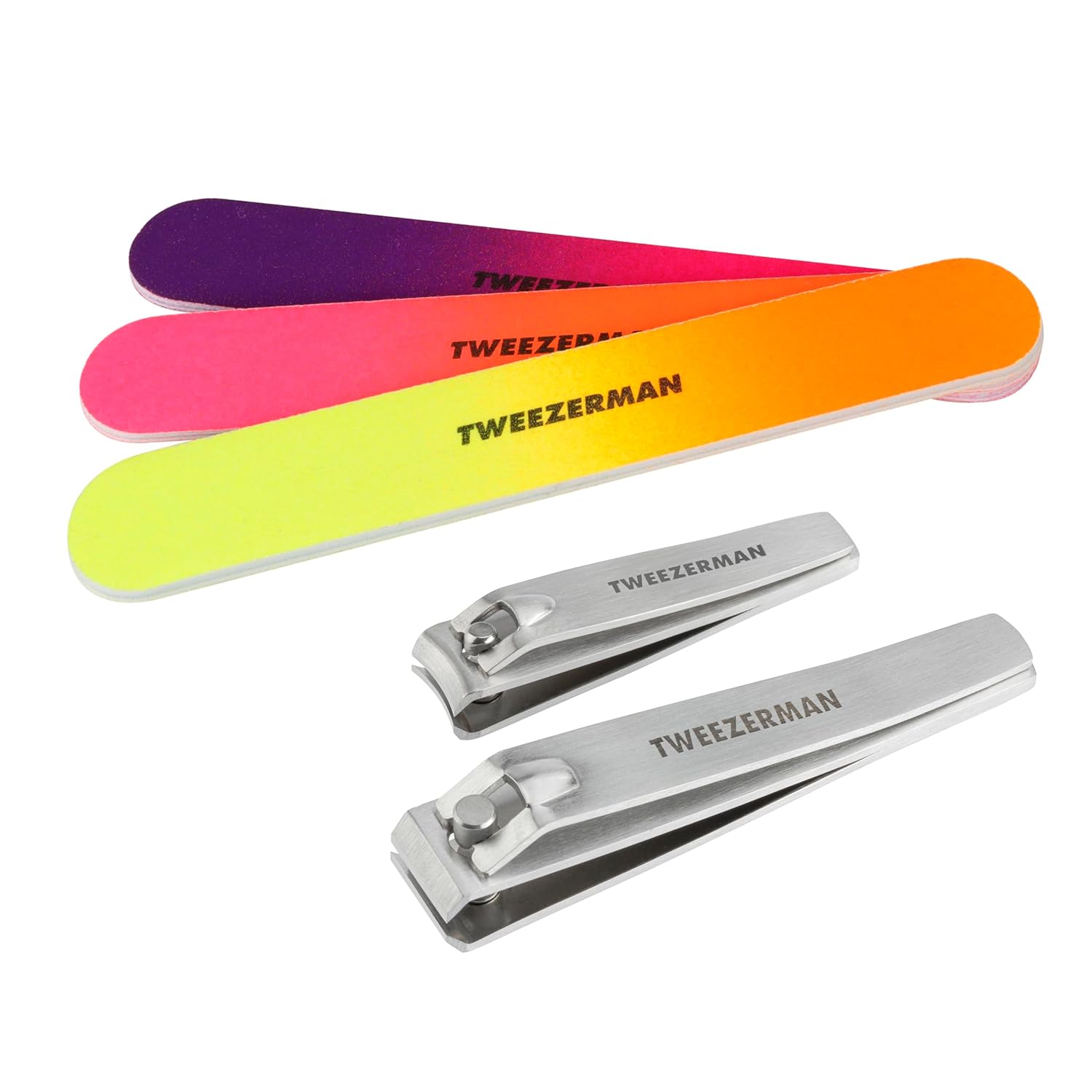 Buy now Tweezerman Stainless Steel Combo Set with Fingernail and Toenail Clippers Stainless Steel w Nail Files at indiglob india