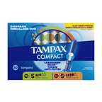 Tampax Compact Pearl Tampons for Women Multipack, with LeakGuard Braid & Extendable Applicator, Super/Super Plus Absorbency, Compact Extendable Applicator, Unscented, 30 Count