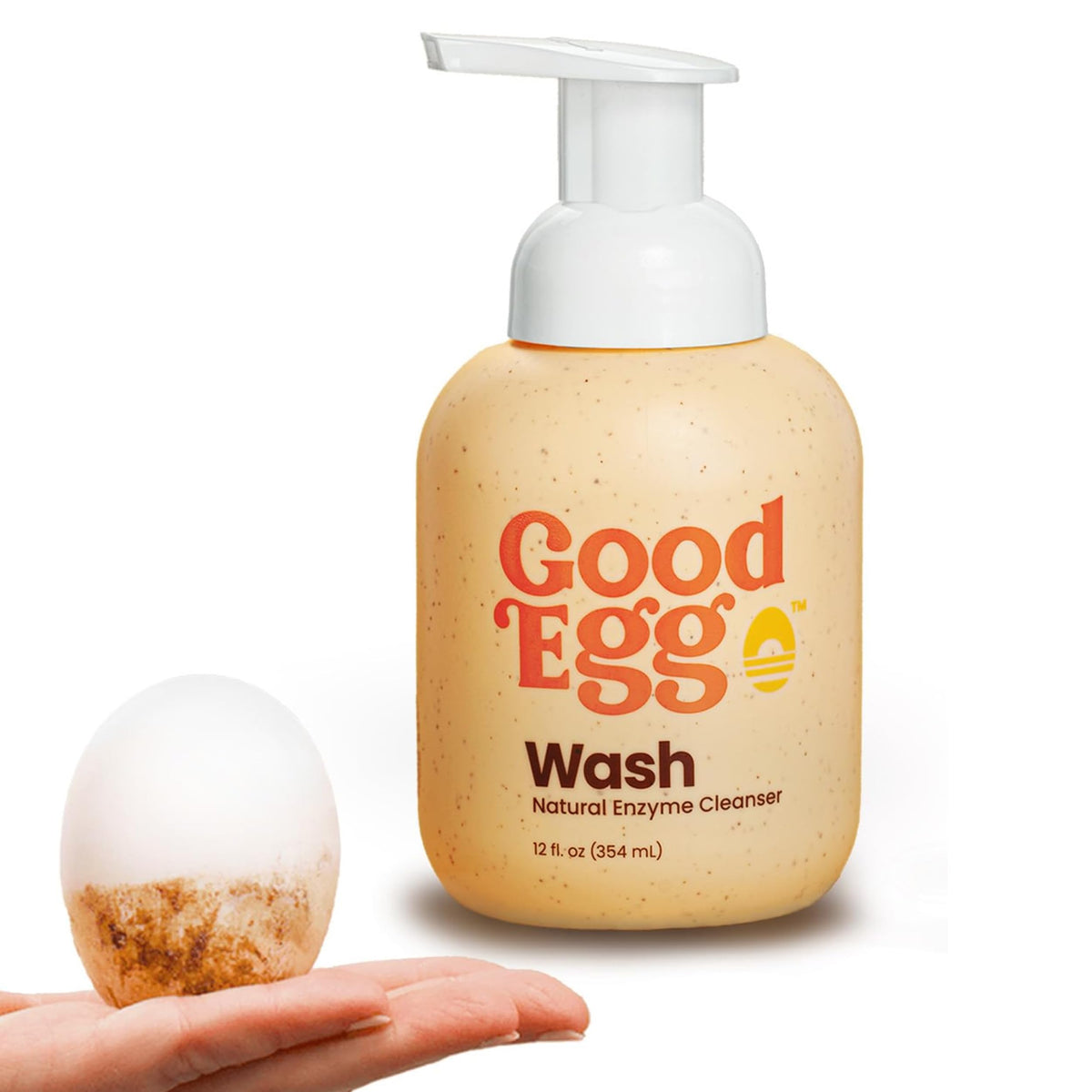 GoodEgg Enzyme Egg Wash Cleaning Solution, Foaming Spray Pump, Refillable
