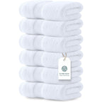 Buy now Luxury White Hand Towels - Soft 100% Turkish Cotton | Highly Absorbent Hotel spa Bathroom Towel Collection | 16x30 Inch | Set of 6 at indiglob india