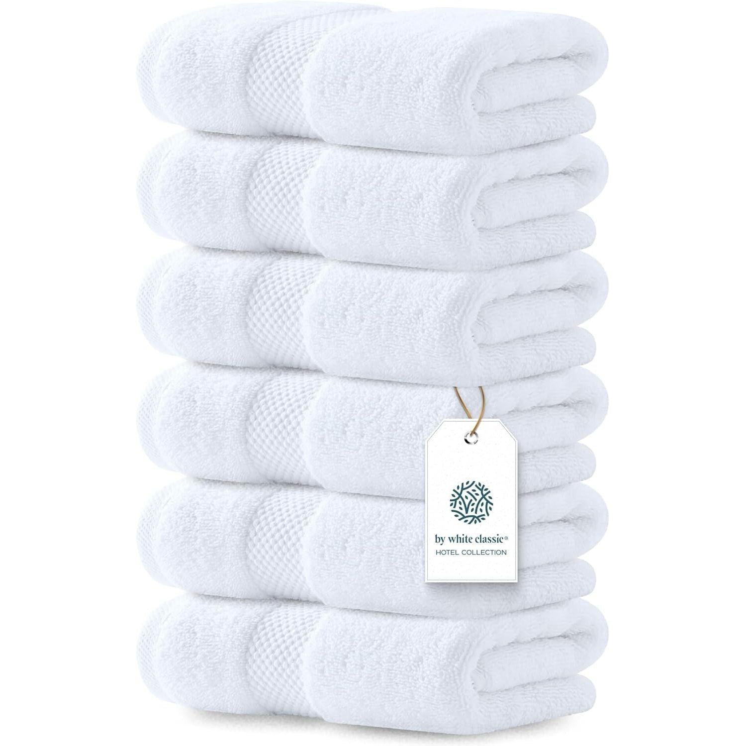 Buy now Luxury White Hand Towels - Soft 100% Turkish Cotton | Highly Absorbent Hotel spa Bathroom Towel Collection | 16x30 Inch | Set of 6 01: White at indiglob india