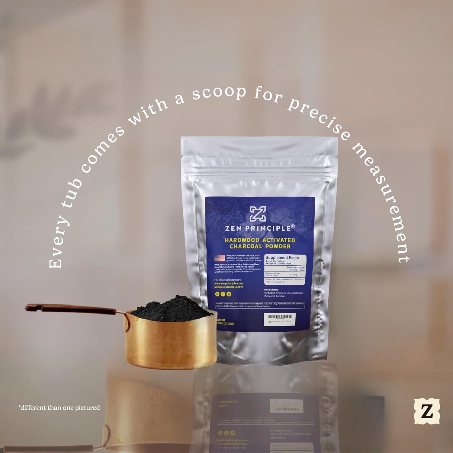 Buy now Zen Principle Hardwood Activated Charcoal Powder 100 Percent from USA Trees. All Natural. Whitens Teeth, Rejuvenates Skin and Hair, Supports Better Digestion, 8 oz. at indiglob india