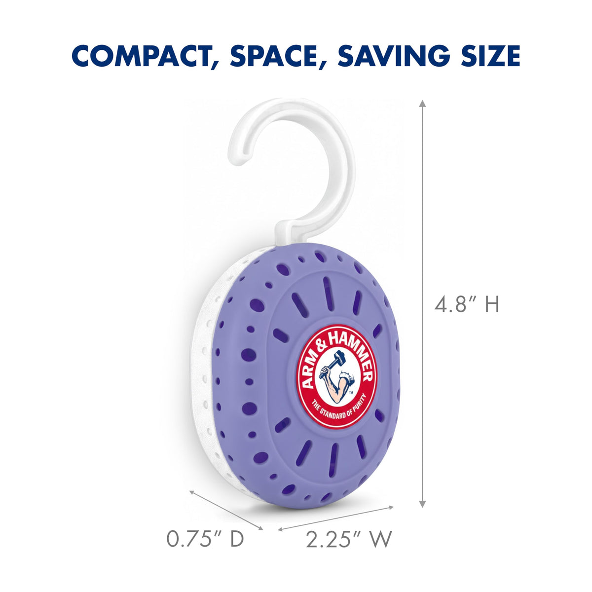 Arm & Hammer OdorBusterz ClosetMATE™, Lavender, 4 Count – Hanging Odor Absorber with Baking Soda, 360° Rotating Hook for Closets, Lockers & Storage Areas