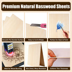 5Pack Balsa Wood Sheets Basswood Craft Plywood 12"x12"x1/16