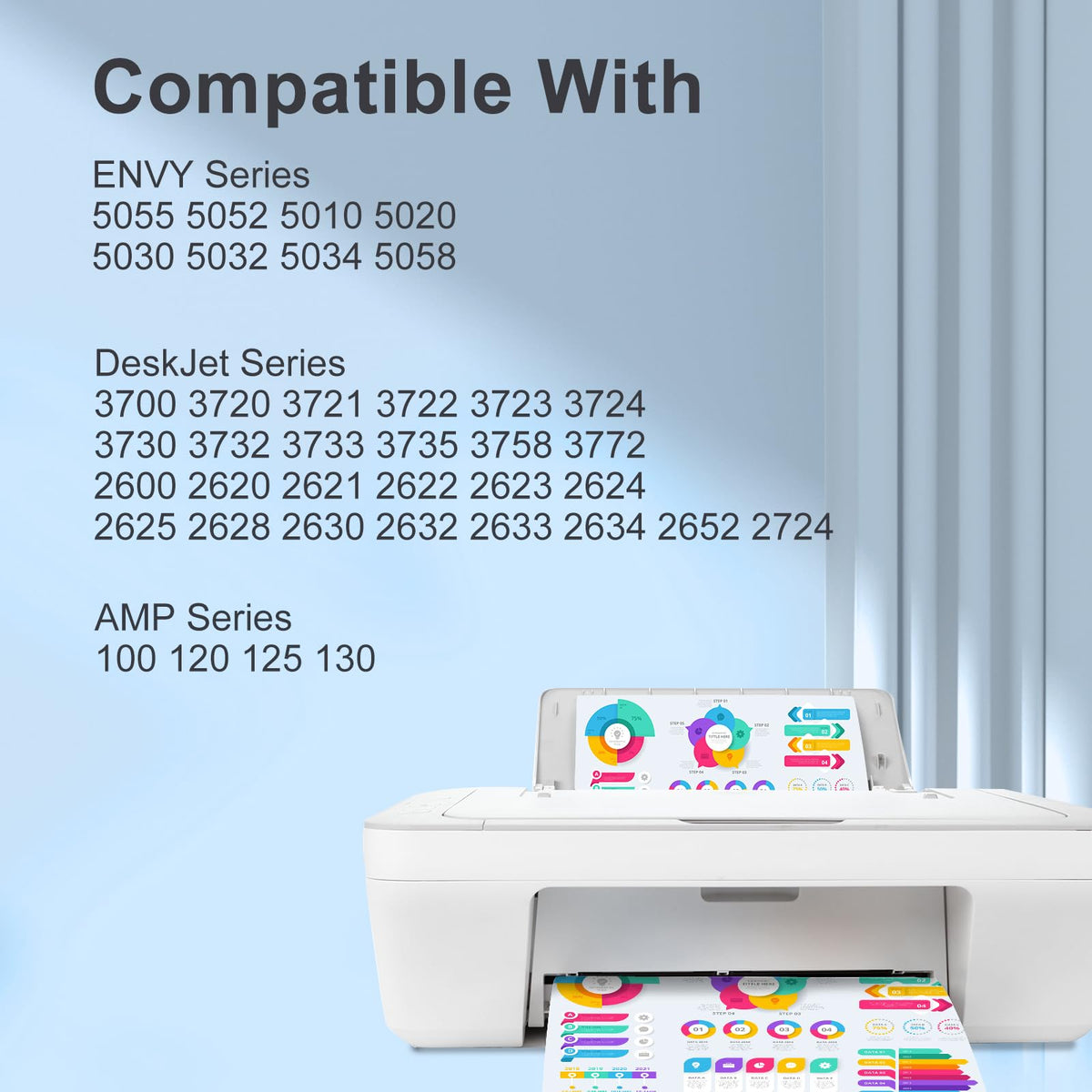TEINO Remanufactured 65XL 65 Black Ink Cartridge Replaced for HP Ink 65 2P