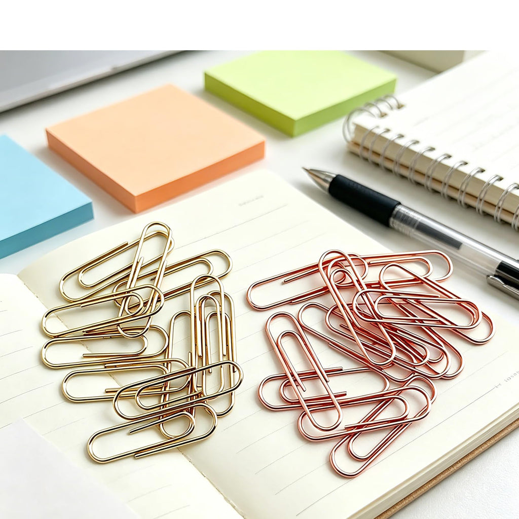 Gold Paper Clips, 120 Count, 1.1 Inch (28mm) Small Paperclips, Office Supplies for Documents, Files, Notes, and Bookmarks