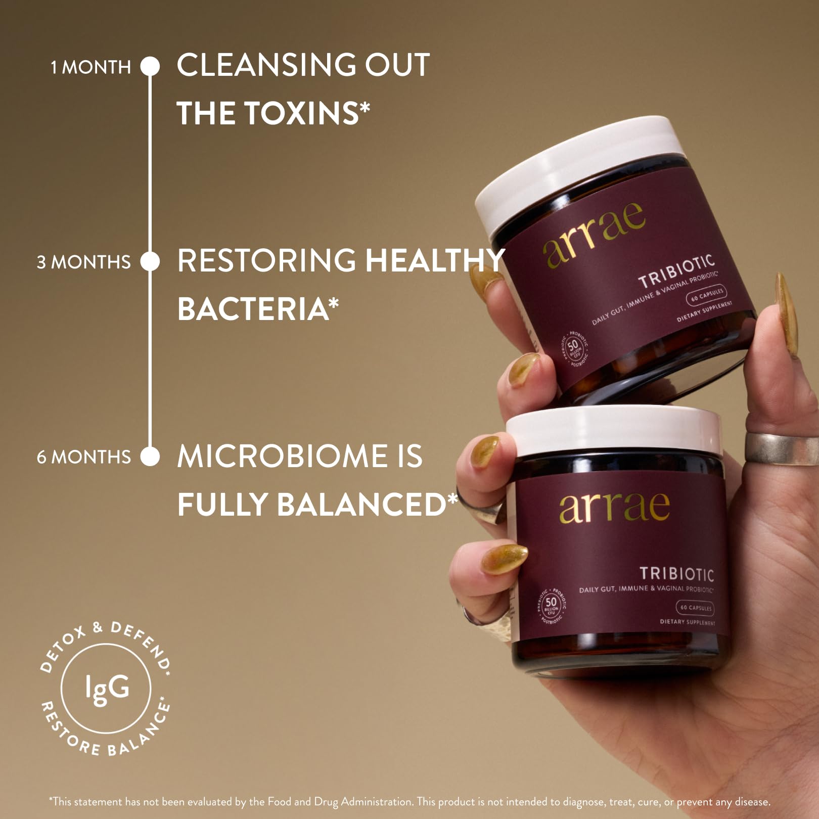 Tribiotic Women's All-in-1 Probiotic, 50B CFU, Gut & Vaginal Health, 60 Ct | Prebiotic, postbiotic, immunoglobulin blend, once daily, tasteless, post-antibiotic use, immune & skin support