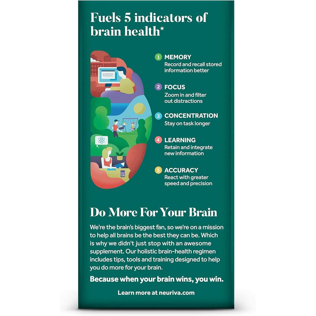Buy now NEURIVA Original Decaffeinated Clinically Tested Nootropic Brain Supplement for Memory, Focus & Concentration, NeuroFactor & Phosphatidylserine, 28ct Capsules at indiglob india