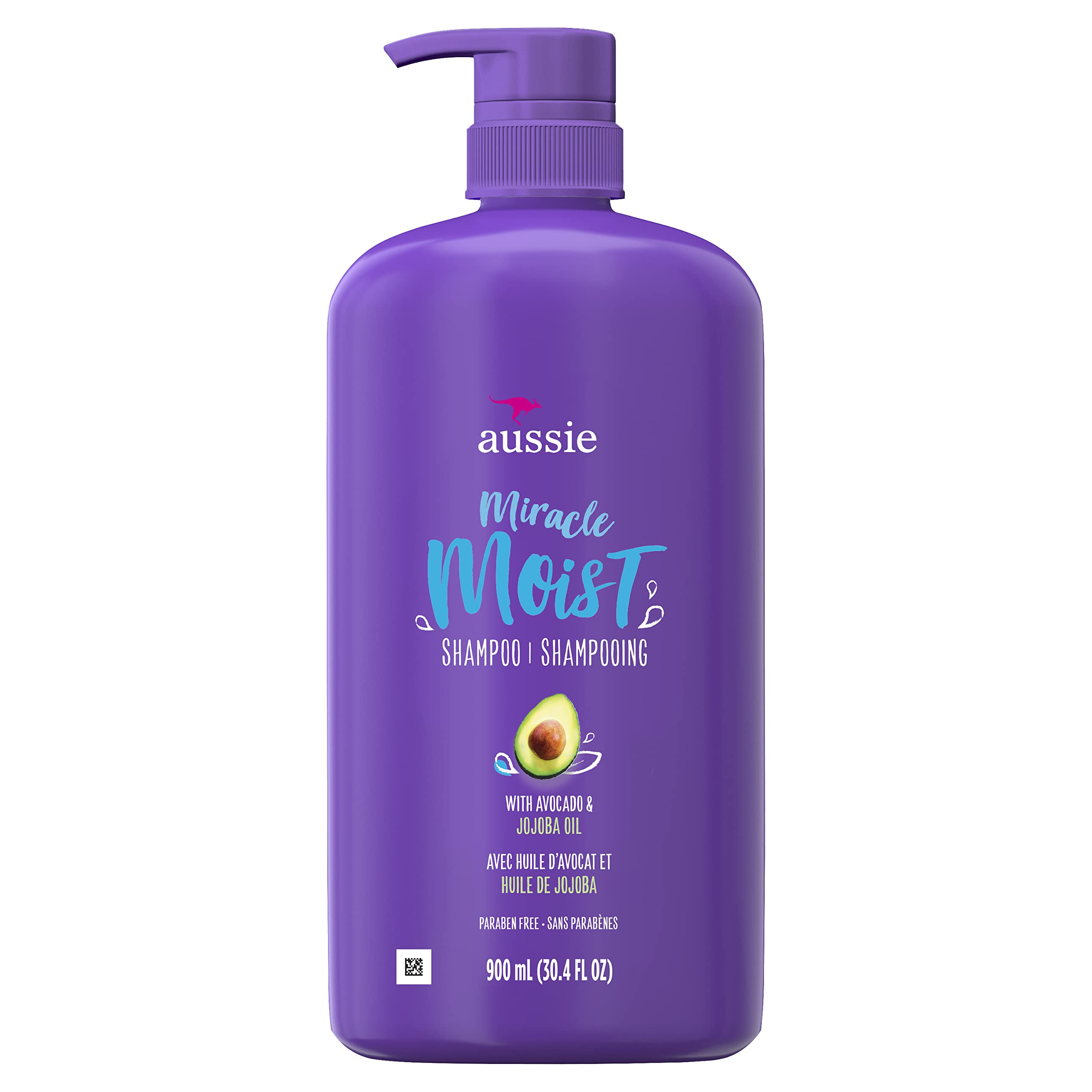 Aussie Miracle Moist Shampoo: Hydrating & Gentle Cleansing Treatment with Avocado & Jojoba Oil, 26.2 Fl Oz