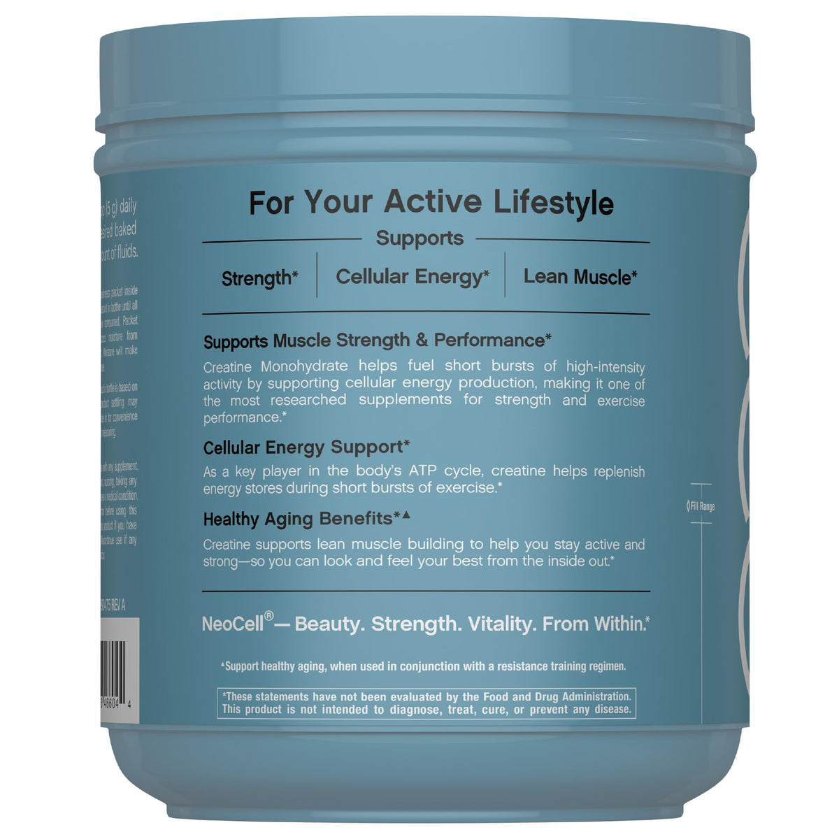 NeoCell Creatine Monohydrate Powder | 1.1 lb | Unflavored