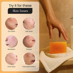 QOOQ Turmeric Kojic Acid Soap for Dark Spot Remover - Facial Cleansing Bar | Vitamin C, Retinol, Collagen, Vitamin E, Glycerin,Shea Butter & Castile Olive Oil – Soap for Women and Men Gifts(120g x 2)