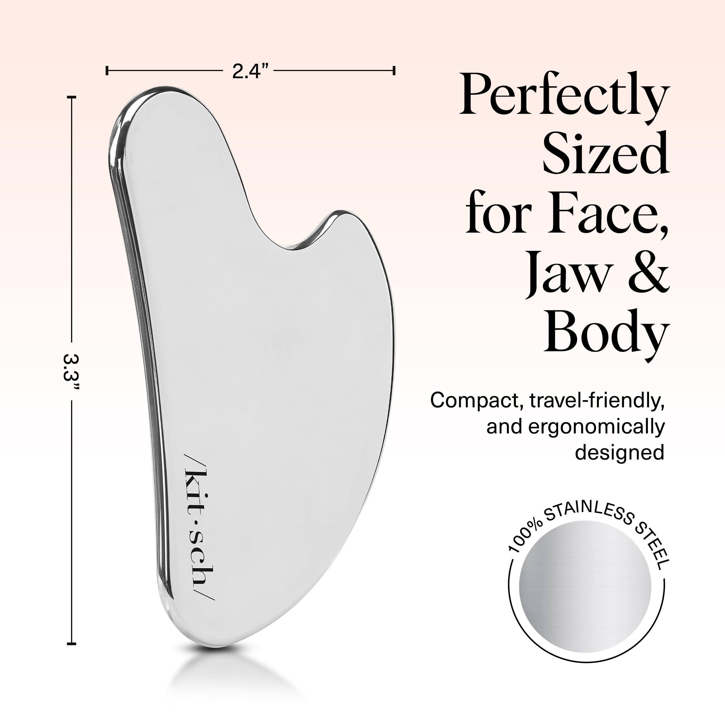 Buy now Kitsch Stainless Steel Gua Sha Facial Tools - Guasha Tool for Face, Face Sculpting Tool, Jawline Shaper, Double Chin Reducer, Body Gua Sha Tools, Lymphatic Drainage Massager, Facial Skin Care - Silver at indiglob india