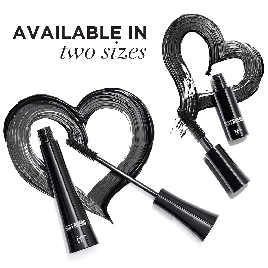 IT Cosmetics Superhero Elastic Stretch Volumizing + Lengthening Mascara | Lifting & Curling Mascara with Lash-Loving Biotin, Hydrolyzed Collagen + Peptides, Great for Sparse Short + Long Eyelashes