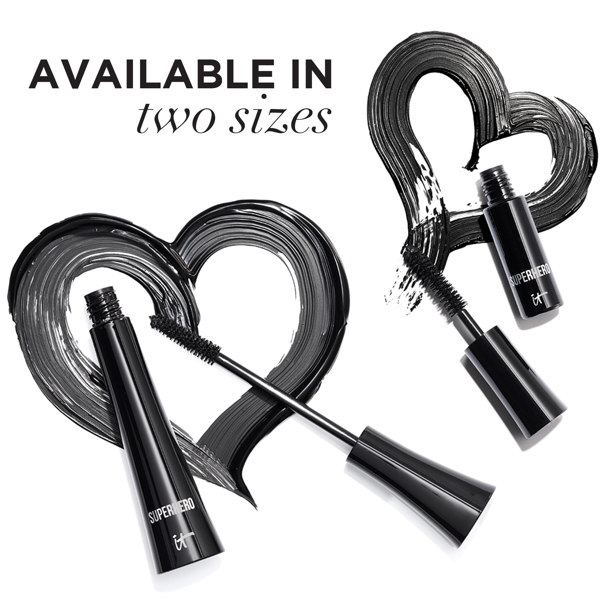 IT Cosmetics Superhero Elastic Stretch Volumizing + Lengthening Mascara | Lifting & Curling Mascara with Lash-Loving Biotin, Hydrolyzed Collagen + Peptides, Great for Sparse Short + Long Eyelashes