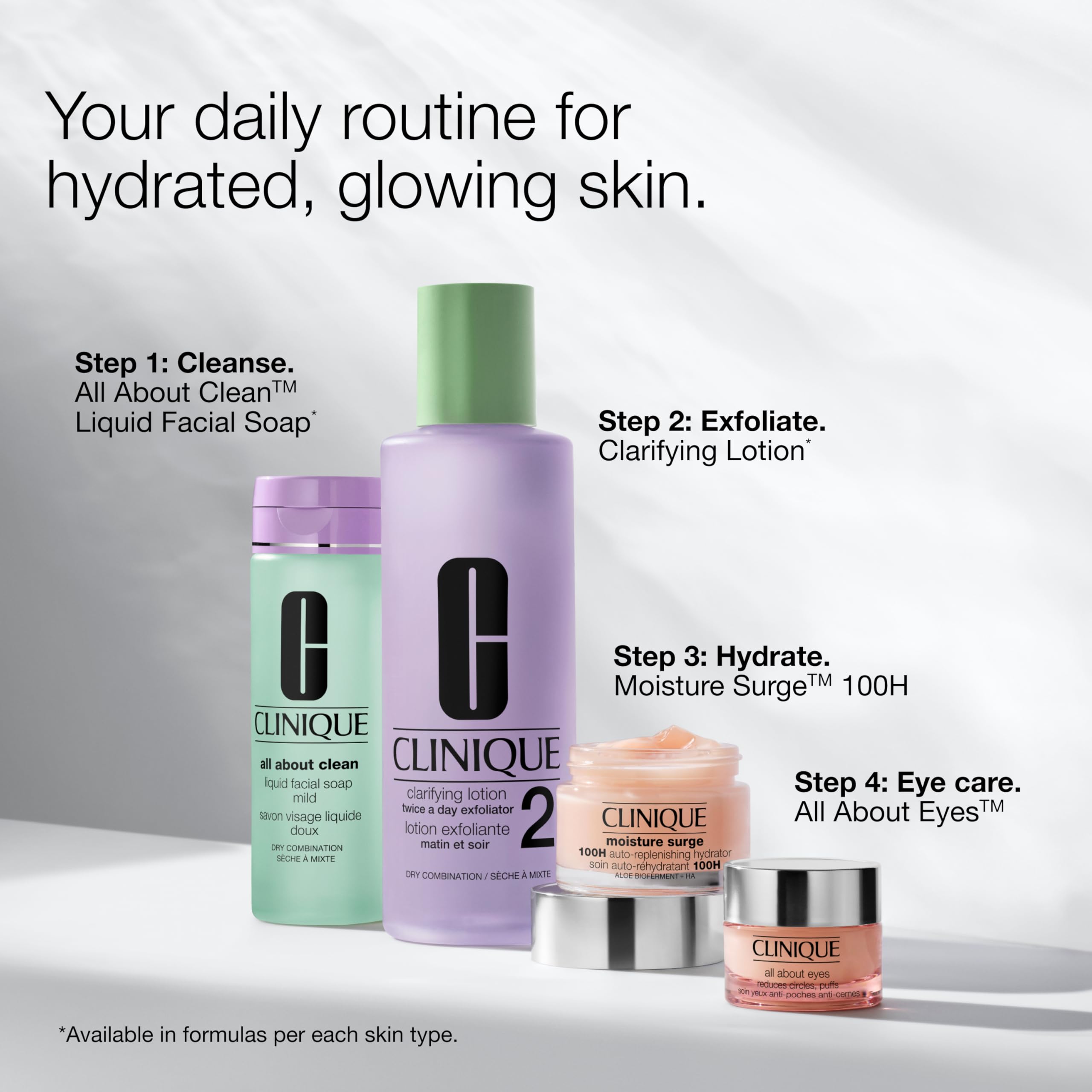 Clinique All About Eyes: Lightweight Eye Cream Vitamin C Formula + Rich Eye Cream Hyaluronic Acid Formula | Hydrating, Brightening, Depuffing