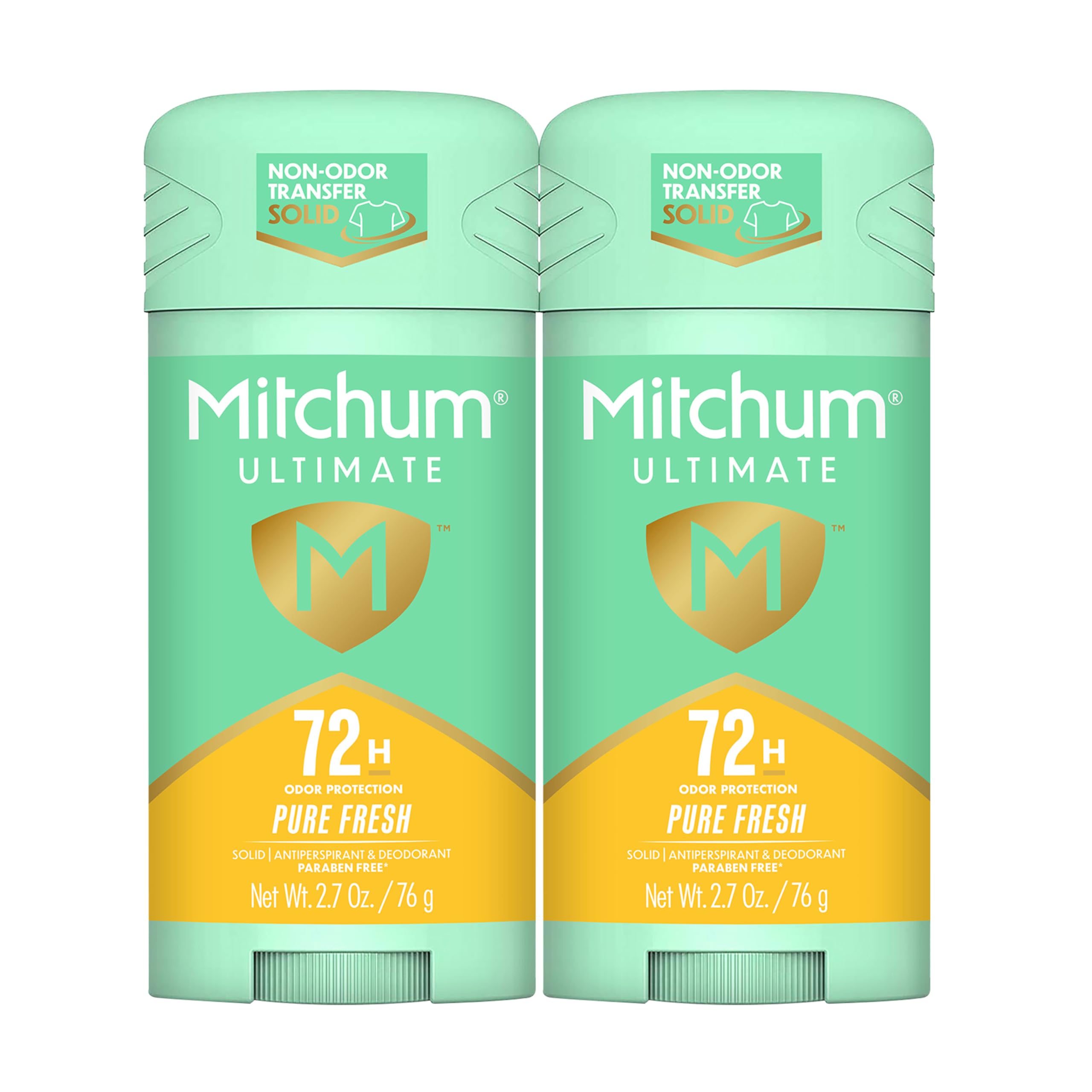Mitchum Women 72H Protection Antiperspirant Deodorant, Pure Fresh, 2 pk | Antiperspirant deodorant for women with up to 72hr odor protection. Invisible solid. Pure Fresh scent.
