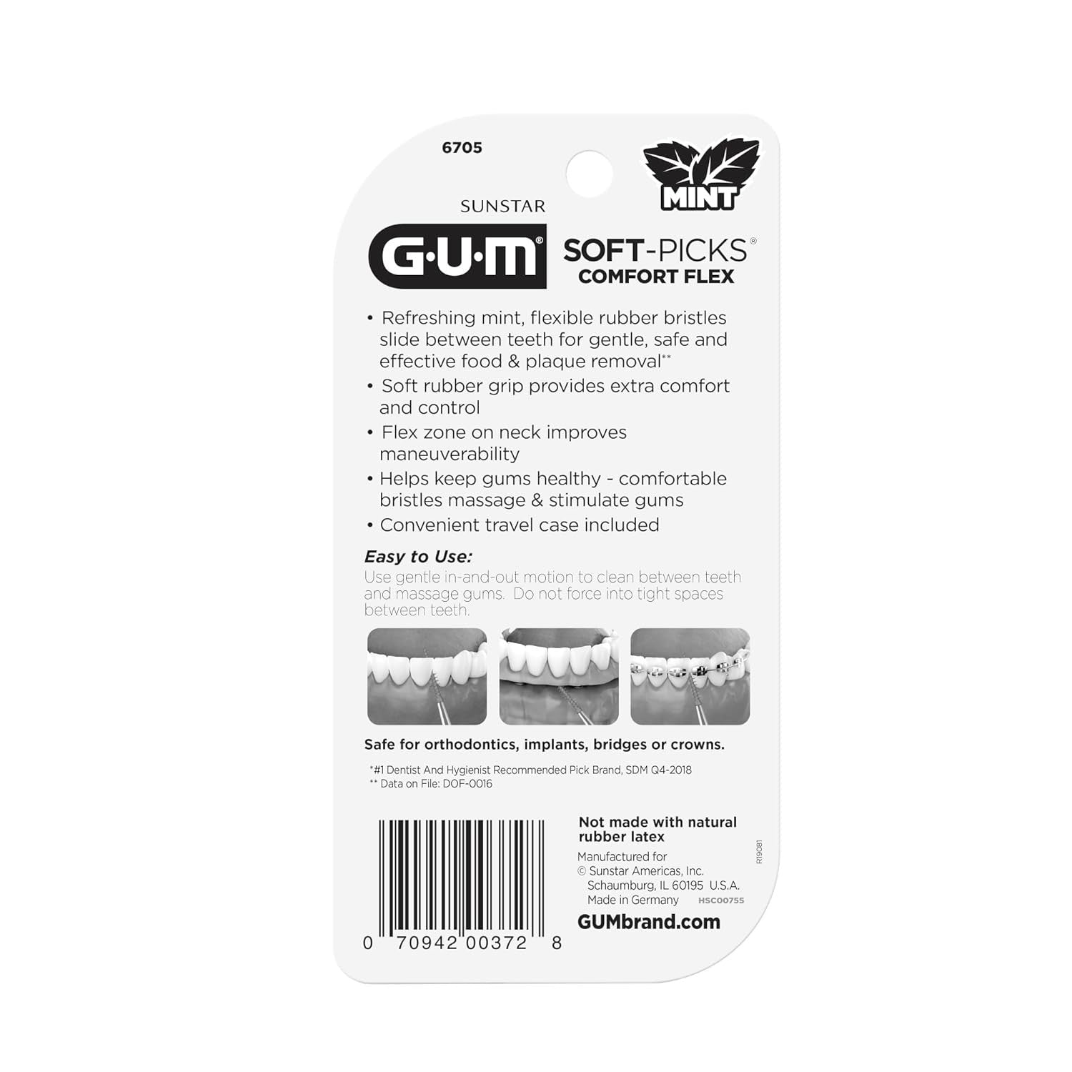 Buy now GUM Soft-Picks Comfort Flex, Easy to Use Dental Picks for Teeth Cleaning Health, Disposable Interdental Brushes with Convenient Carry Case, Dentist Recommended Dental Picks, Mint, 80 Count at indiglob india