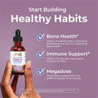 MARYRUTH'S Megadose Vitamin D3 Drops, Vitamin D 4000 IU, Vegan, 30 Servings | USDA Organic, Immune Support & Bone Health, Vegan, Gluten Free, Non-GMO