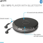 Buy now GPX PCB319B Portable Cd Player with Bluetooth, Includes Stereo Earbuds, Black at indiglob india