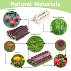 50-60 Pcs Rabbit Chew Toys, Guinea Pig, Hamster, Bunny Chew Toys, Sweet Bamboo, Apple Stick, Timothy Stick, Prevent Teeth Overgrowth, Clean Teeth