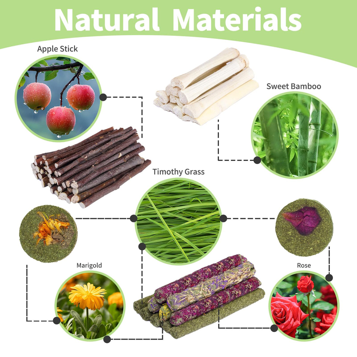 50-60 Pcs Rabbit Chew Toys, Guinea Pig, Hamster, Bunny Chew Toys, Sweet Bamboo, Apple Stick, Timothy Stick, Prevent Teeth Overgrowth, Clean Teeth