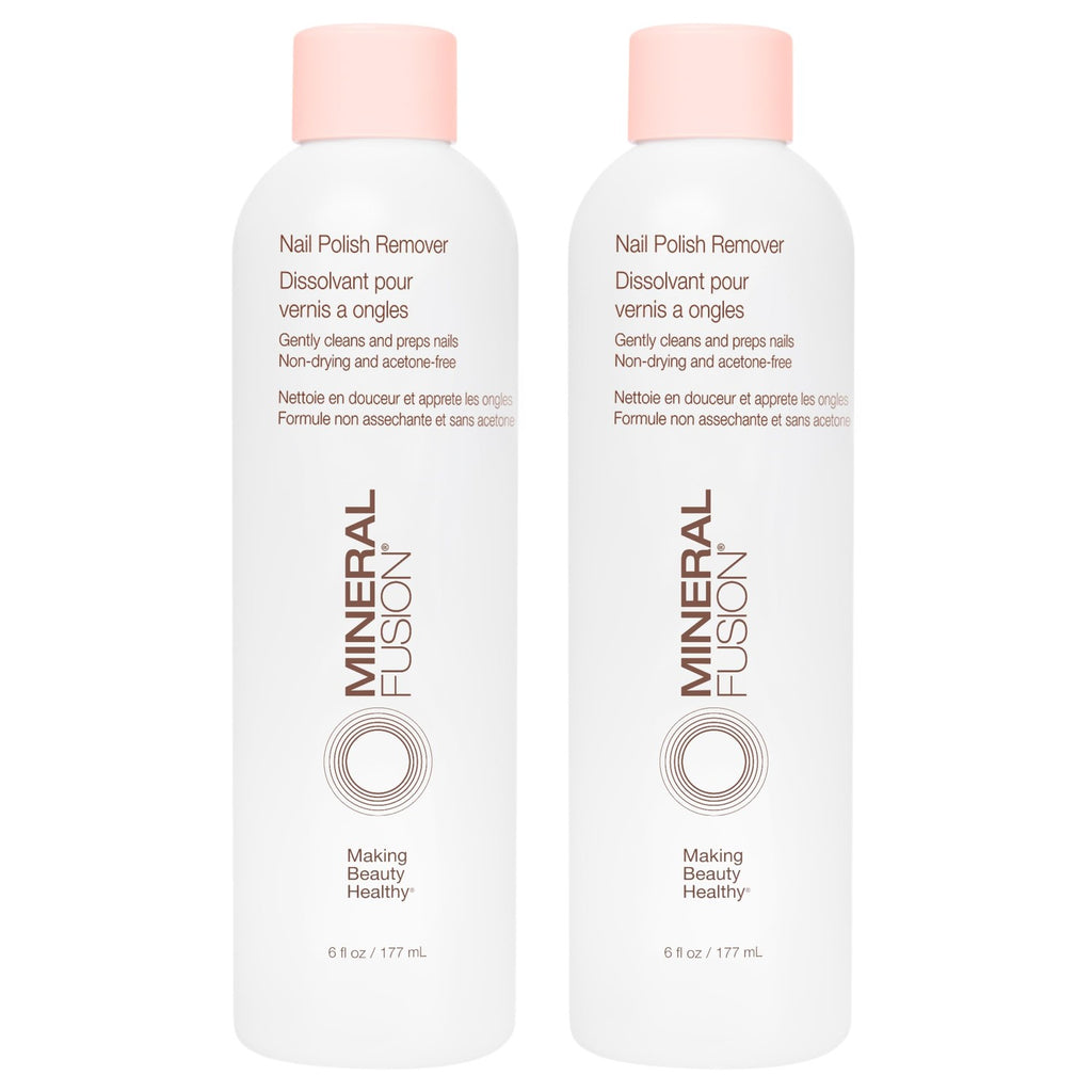 Mineral Fusion Nail Polish Remover, 6 fl oz (Pack of 2) | Acetone-Free Nail Care, Non Drying Liquid Formula