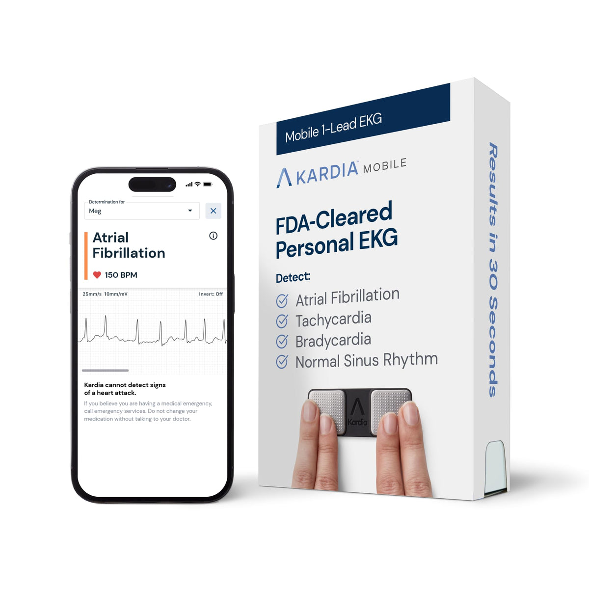 KardiaMobile 1-Lead EKG Monitor, Medical-Grade FDA-Cleared Personal Heart Monitor, Detects Normal, AFib & Arrhythmias, 30 Second Results, Works with Most Smartphones, HSA&FSA Eligible