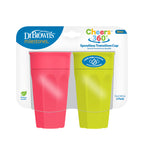 Dr. Brown's Milestones Cheers360 Spoutless Cup, Green & Pink, 2-Pack