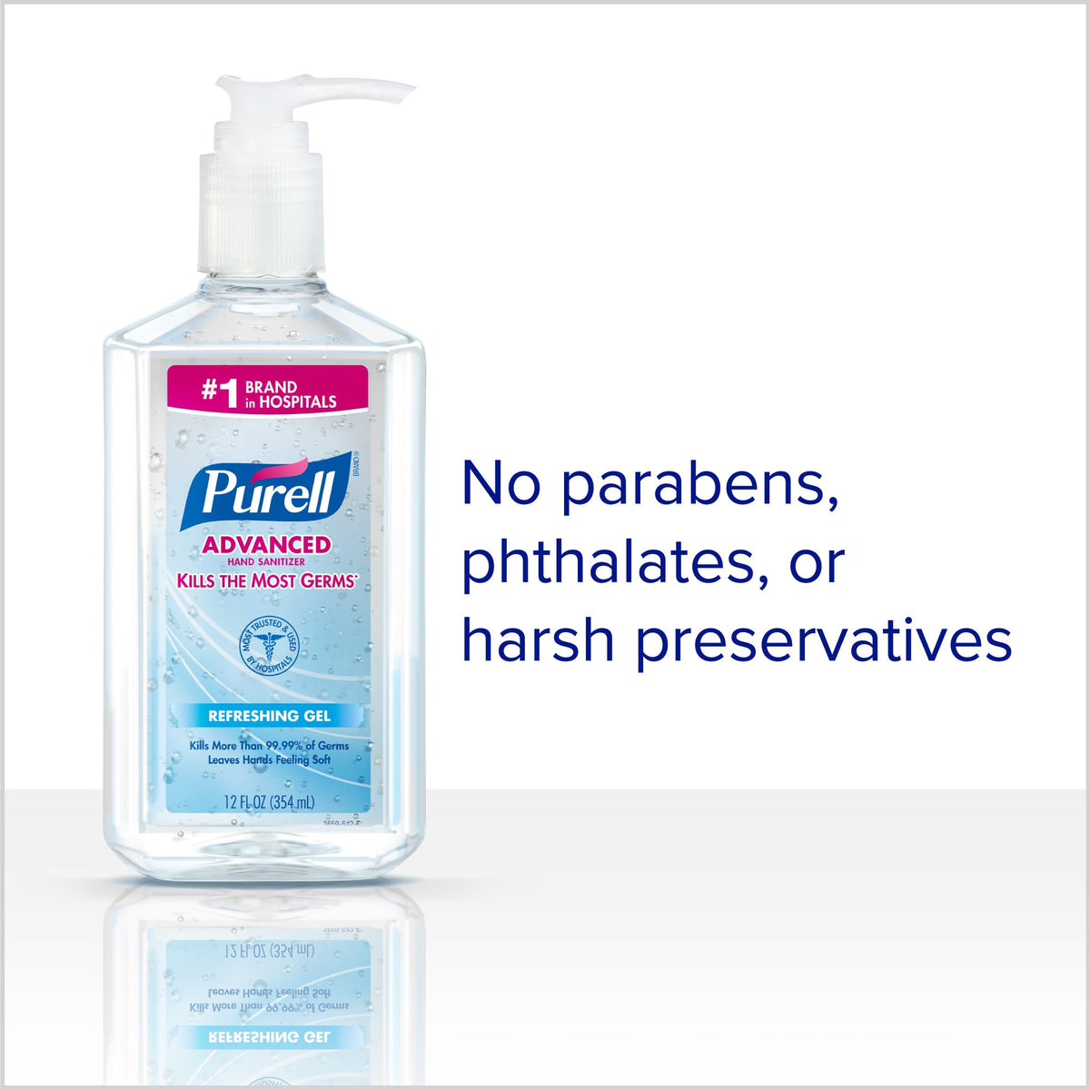 Purell Hand Sanitizer Refreshing Gel Pump Bottle, 12ct x 12 fl oz - 3659-12