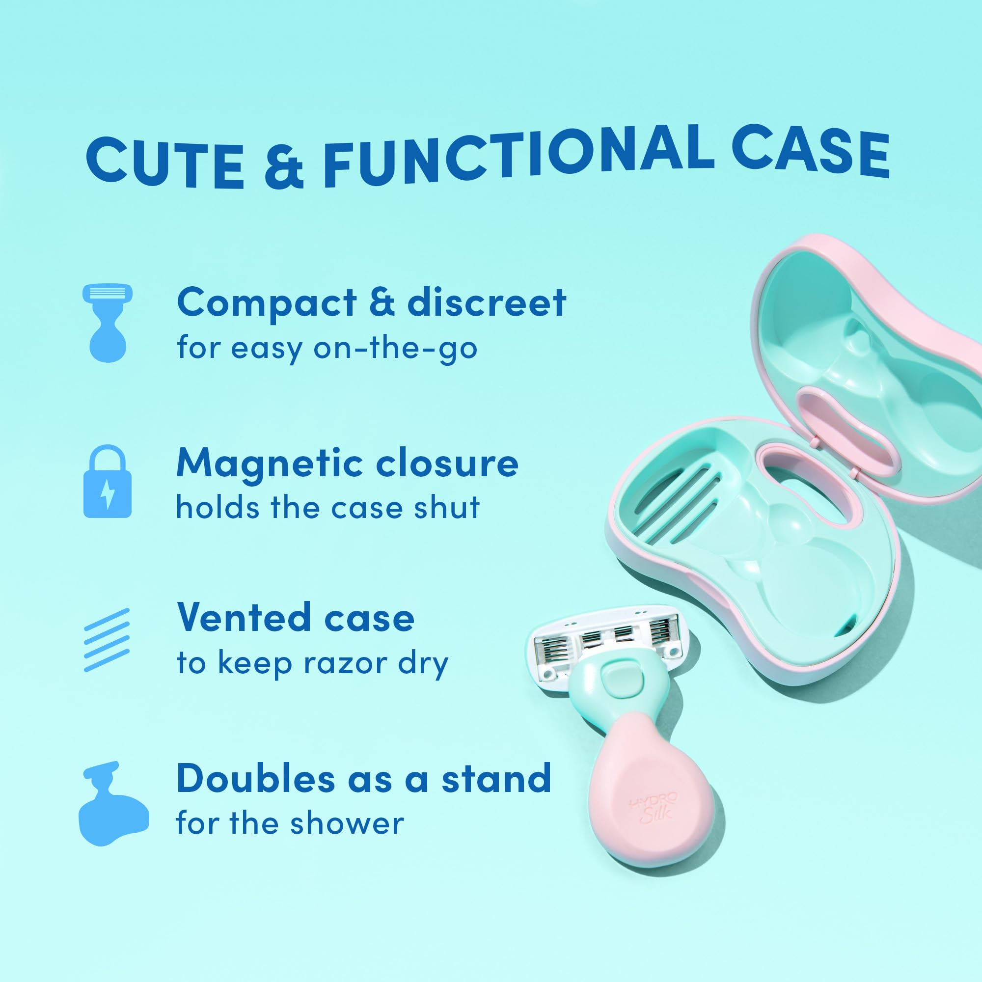 Schick Hydro Silk Mini Razor for Women | Womens Razors for Shaving, Travel Size Toiletries, 5-Blade Travel Razor, Includes 1 Mini Handle, 1 Refill & 1 Case