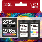 PG-275 XL/CL-276 XL Ink Cartridges Combo Pack Compatible with Canon 275 276 XL for Pixma TR4720 TR4722 TS3522 TS3722 TS3700 TR4700 TS3500 TS3520 Printers, 2-Pack, High Yield 2-Pack