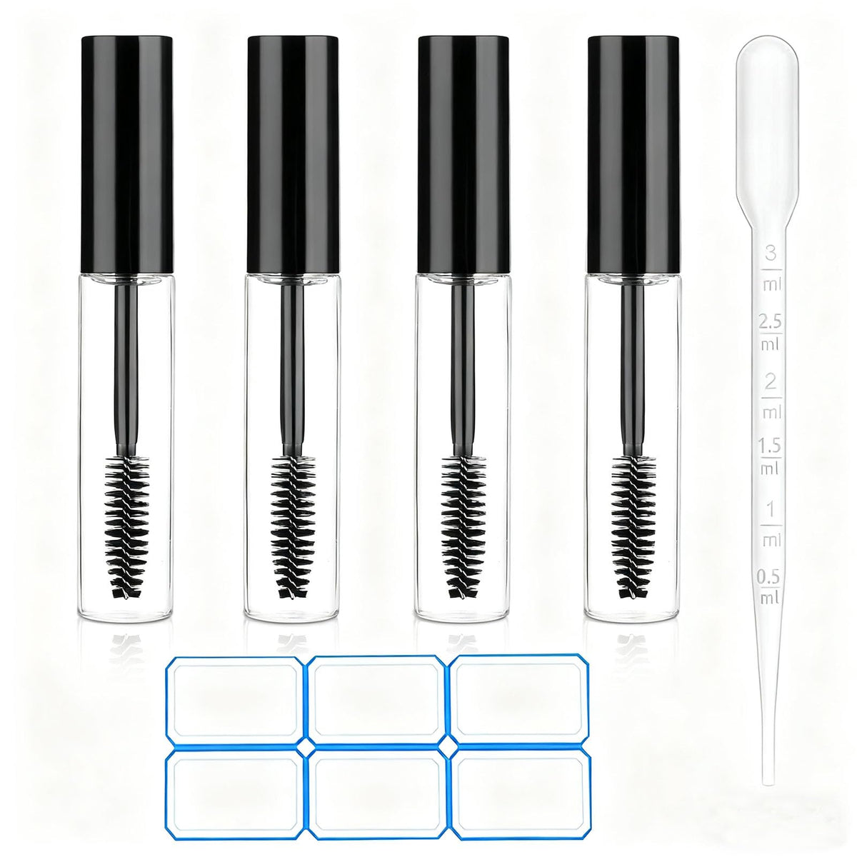 4 Pack of 0.34 Oz (10ml) Empty Mascara Tube