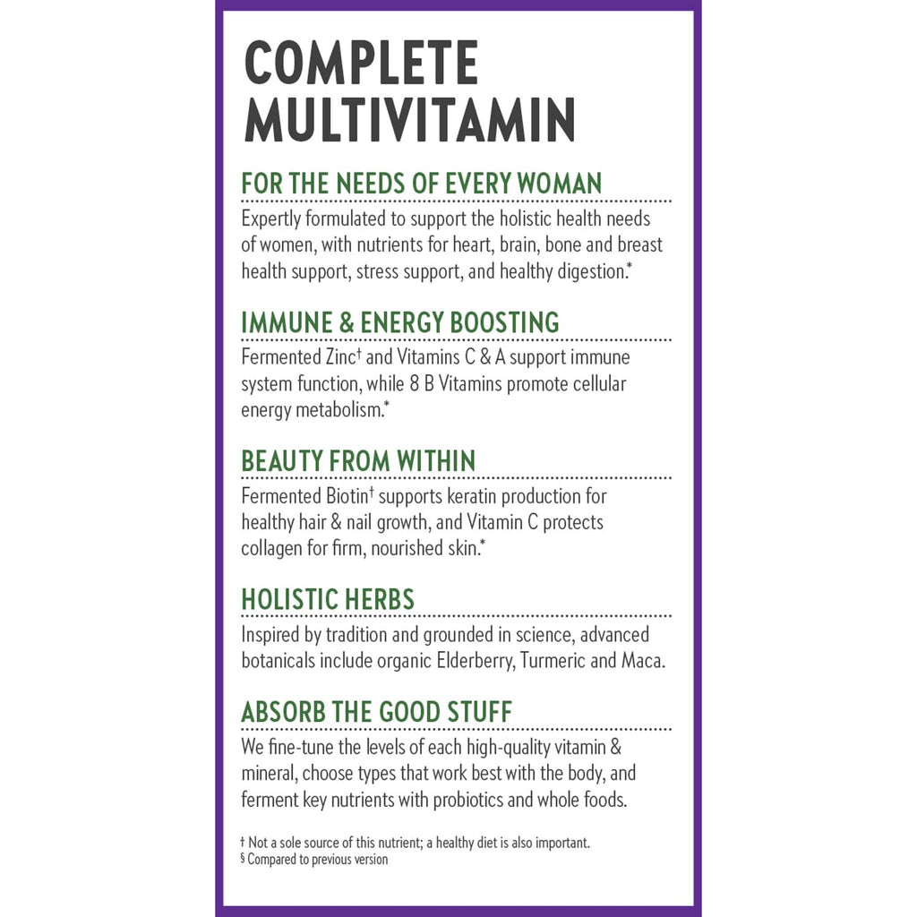 New Chapter Every Woman's One Daily Multivitamin, 72 Tablets | Whole-Food Fermented Nutrients for Bone, Cellular Energy, and Immune Support, No Added Sugar, Vegetarian and Gluten Free