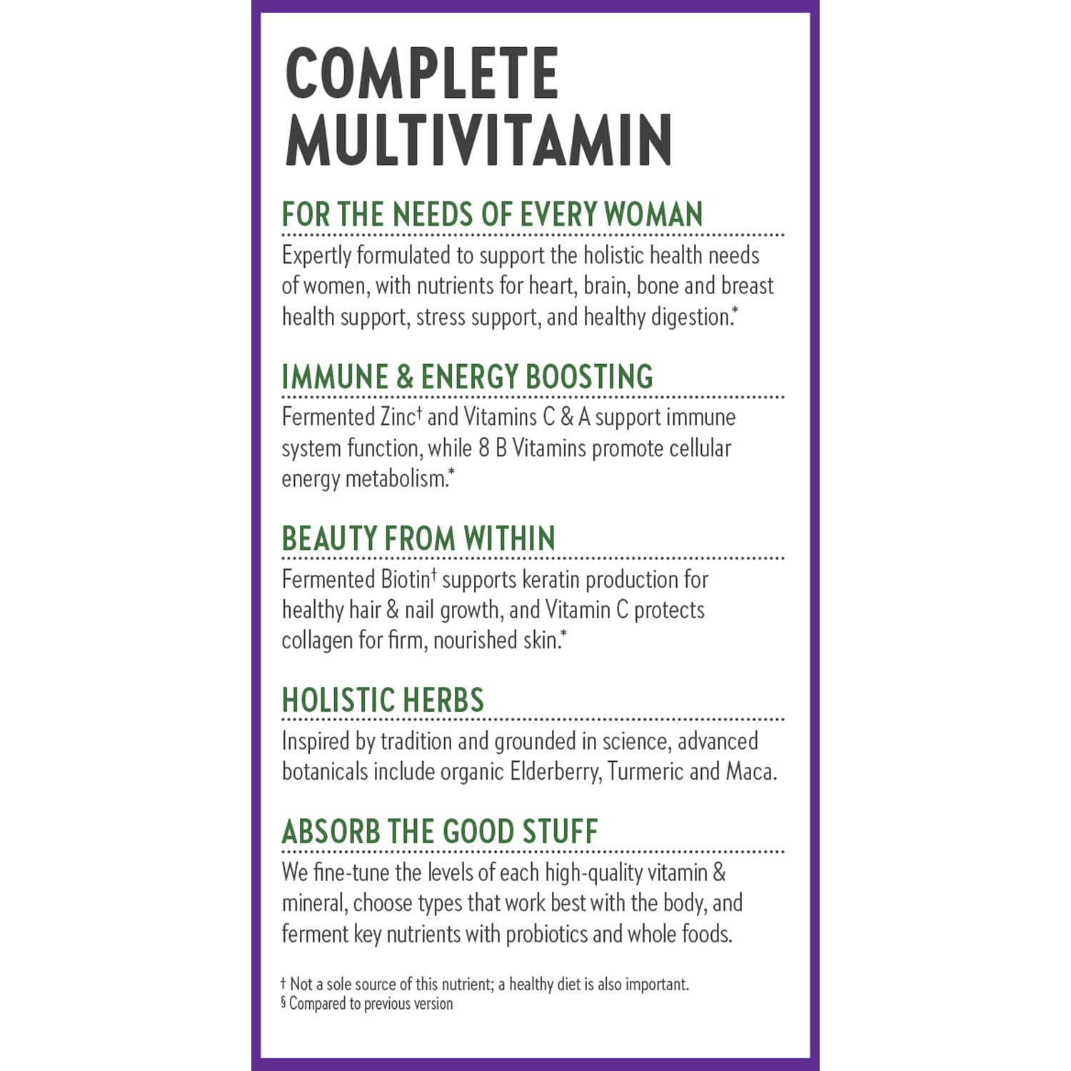 New Chapter Every Woman's One Daily Multivitamin, 72 Tablets | Whole-Food Fermented Nutrients for Bone, Cellular Energy, and Immune Support, No Added Sugar, Vegetarian and Gluten Free