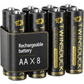 8 Pack AA Batteries Rechargeable 2800mAh High Capacity NiMH 1.2V for Remote